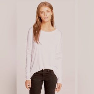 Vince Drop Shoulder Mesh Inset Top Blush Pink Small